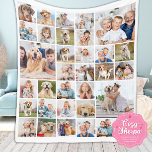 Moderne 33 Foto Collage Familie Huisdieren Honden Sherpa Deken