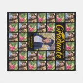 Moderne 33 foto-inklage Afstuderen zwart en goud Fleece Deken (Voorkant (Horizontaal))