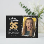 Moderne 35e verjaardag foto bedankkaart (Staand voorkant)