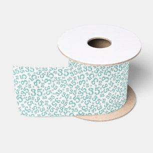 Moderne 35e verjaardag nummer patroon turquoise/wi lint