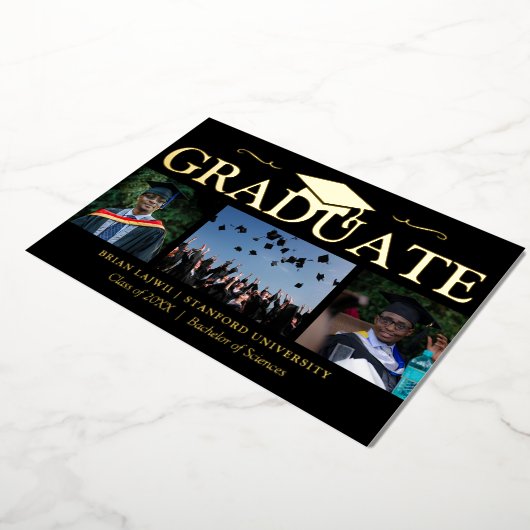 Moderne 3 Faire-part de diplôme photo (Rotation)