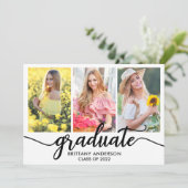 Moderne 3 Foto Afstuderen koninklijke kaart (Staand voorkant)