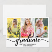 Moderne 3 Foto Afstuderen koninklijke kaart (Voorkant / Achterkant)