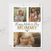 Moderne 3 foto collage | Gelukkige Moederdag Feestdagenkaart (Voorkant)
