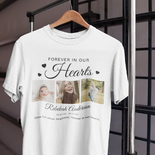 Moderne 3 foto-collage rouw T-shirt