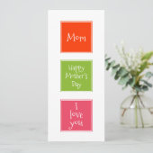 Moderne 3 foto Happy Mothers Day Flat Card (Staand voorkant)