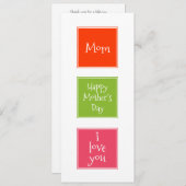 Moderne 3 foto Happy Mothers Day Flat Card (Voorkant / Achterkant)