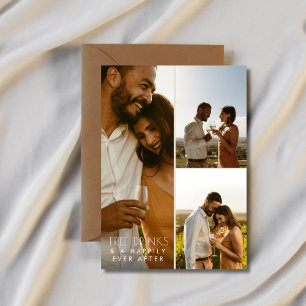 Moderne 3 foto QR code wijnmakerij bruiloft Save The Date