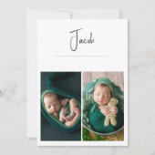 Moderne 3 foto Simple Baby Birth Aankondiging (Voorkant)