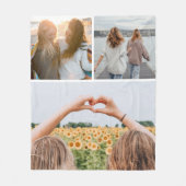 Moderne 3 fotocollage fleece deken (Voorkant)