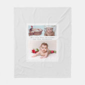 Moderne 3 fotocollage met tekst grootouder mam fleece deken (Voorkant)