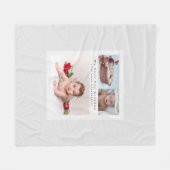 Moderne 3 fotocollage met tekst grootouder mam fleece deken (Voorkant (Horizontaal))