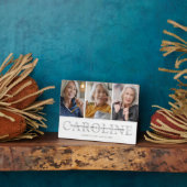 Moderne 3-foto's Aangepaste tekst Herdenkingsgesch Fotoplaat (Zijkant)