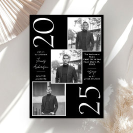 Moderne 3 foto's Afstudeerfeest Kaart