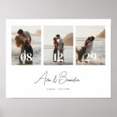 Moderne 3-foto's Huwelijk Koppel Custom Poster (Voorkant)