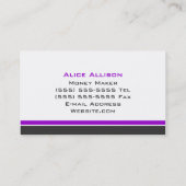 Moderne 3 kleurenmonogram D Visitekaartje (Achterkant)