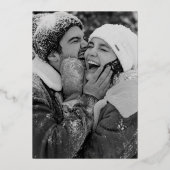 Moderne 3 Mariage photo Real Foil Invitation (Verso)