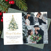 Moderne 3 Multi Foto Kerstboom Feestdagenkaart