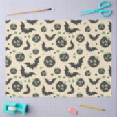 Moderne 3-ogige pompoen en vleermuizen Halloween Tissuepapier (Craft)