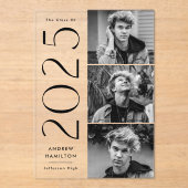 Moderne 3 Photo Acrylique Faire-part de graduation (Recto)