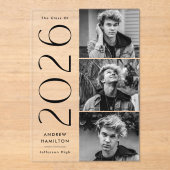 Moderne 3 Photo Acrylique Faire-part de graduation (Recto)