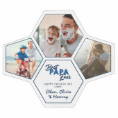 Moderne 3 Photo Collage Best Papa Ever (Plat)