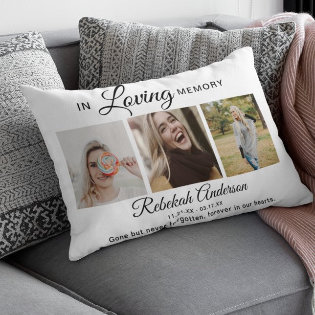 Moderne 3 photo Collage Coussin d'accents commémor (Créateur téléchargé)