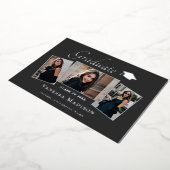 Moderne | 3 Photo Faire-part de graduation de l'hu (Rotation)