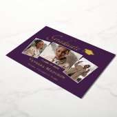 Moderne | 3 Photo Faire-part de graduation de l'hu (Rotation)