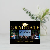 Moderne 3 Photo Graduation Faire-part Real (Debout devant)