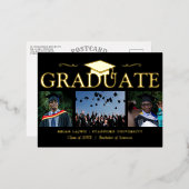 Moderne 3 Photo Graduation Faire-part Real (Recto/Verso)