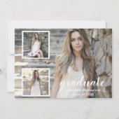 Moderne 3 Photo Graduation Invitation (Devant)