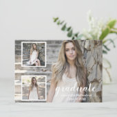 Moderne 3 Photo Graduation Invitation (Debout devant)