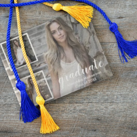 Moderne 3 Photo Graduation Invitation