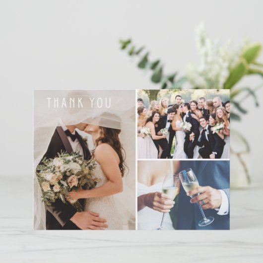 Moderne 3 Photo Mariage Merci (Debout devant)