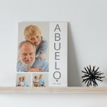 Moderne 3 Photo Plaque Abuelo<br><div class="desc">Une plaque de collage photo moderne,  parfait comme cadeau de Fête des pères,  anniversaire,  noël ou toute autre occasion. La plaque photo comporte 3 photos,  une police en gras en gris qui dit 'ABUELO' et 'EST : 20XX.</div>
