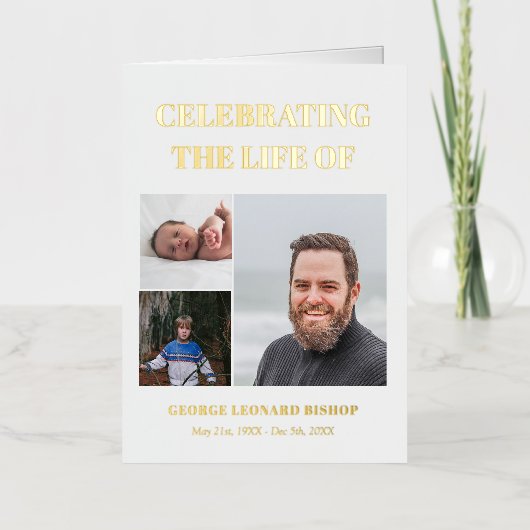 Moderne 3 photos célébrant le programme funéraire  (Recto)