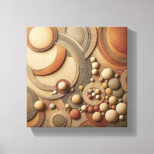 Moderne 3D Abstracte Geometrische Kunst - Gelaagde Canvas Afdruk