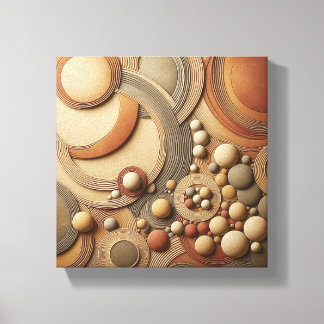 Moderne 3D Abstracte Geometrische Kunst - Gelaagde Canvas Afdruk