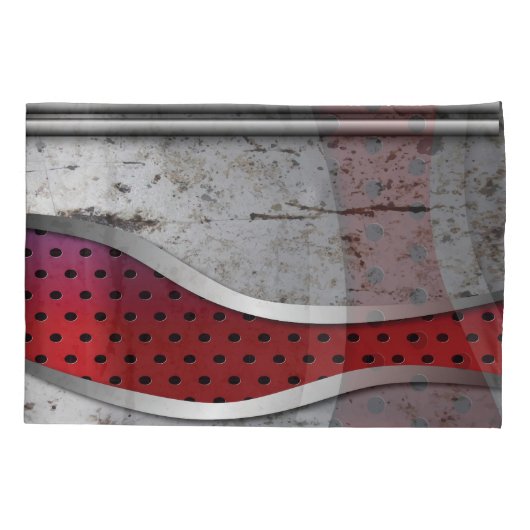 Moderne 3D Abstracte minimalistische, rode/grijze  Kussensloop (Achterkant)