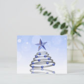 Moderne 3D Chrome kerstboomvakantie Briefkaart (Staand voorkant)