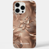 Moderne 3d Faux Roos Gouden Bloemen Case-Mate iPhone Case (Achterkant)