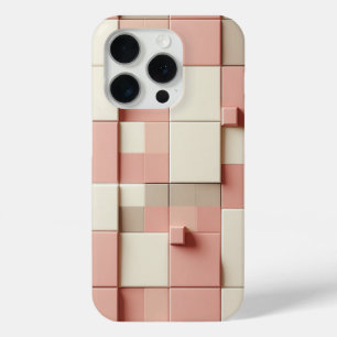 Moderne 3D geometrische vierkante hoes Stof Roze,