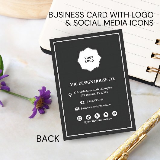 Moderne 3D Gradient Black Professionele QR-code Visitekaartje