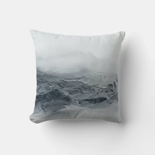 Moderne 3D Impasto Berg Leisteen Zwart Kussen