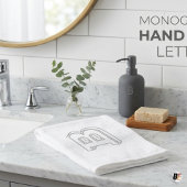 Moderne 3D-omtrek monogram aangepaste letter Handdoek