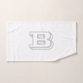 Moderne 3D-omtrek monogram aangepaste letter Handdoek (Handdoek)