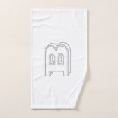 Moderne 3D-omtrek monogram aangepaste letter Handdoek (Handdoek)