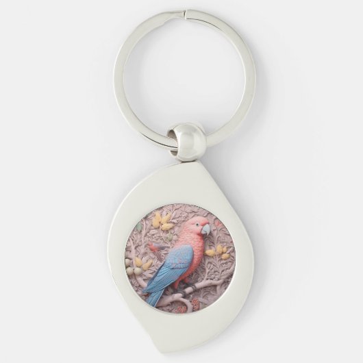 moderne 3D papegaai Bird Lover Sleutelhanger (Voorkant)