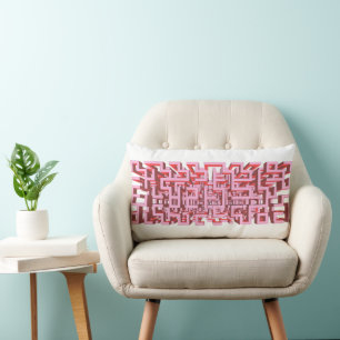 Moderne 3D Roze Doolhof Lenden Kussen